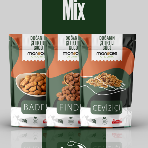 Nut's Trio Mini  (Yeni Mahsul Badem, Ceviz, Fındık) 3x250Gr
